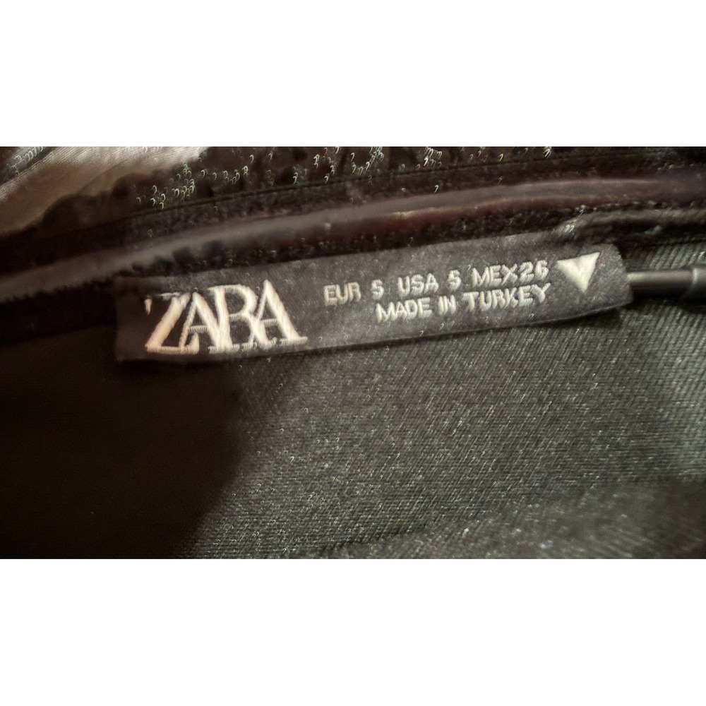 Zara Black One Shoulder Ruffle Cocktail Party Tulle Mini Dress Size S - Picture 4 of 7